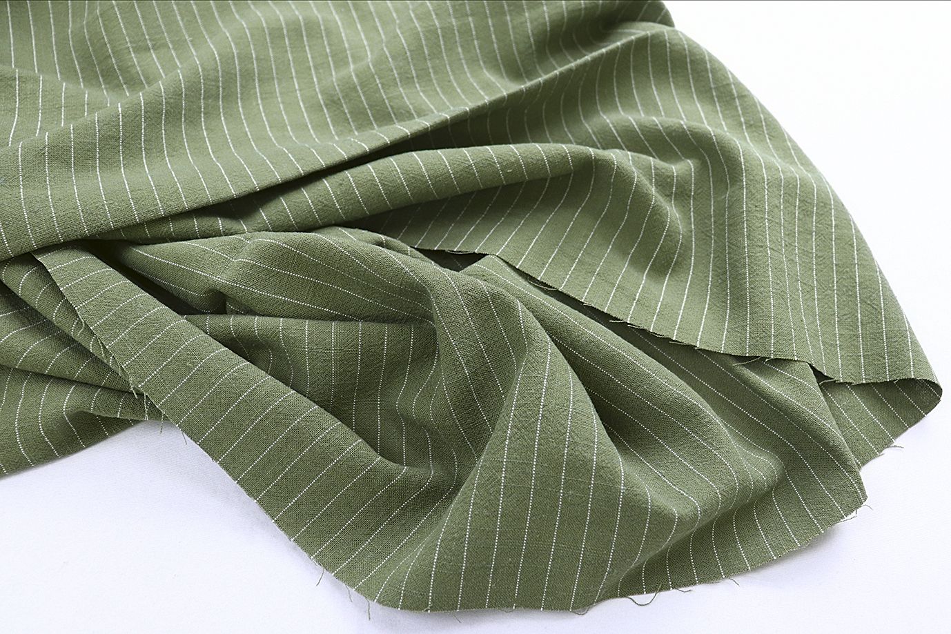 Лен принт/полоска белая на оливковом 4155-PY/D#1/C#4