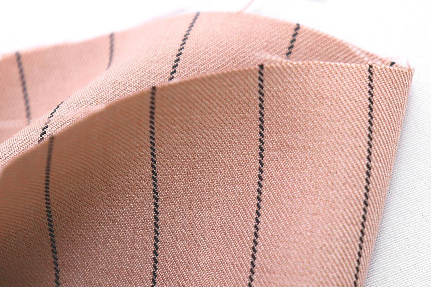 Костюмная ткань принт/полоска черная на персиковом 3963-PY/C#5