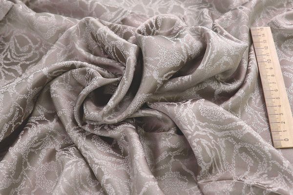 Шелк жаккард двусторонний/серо-серебристый 3900-PY/D#2/C#1