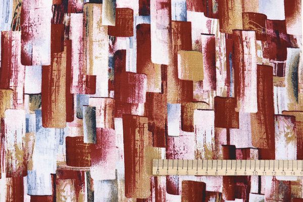 Штапель принт/бордово-бежевый 3660-PY/D#19/C#1