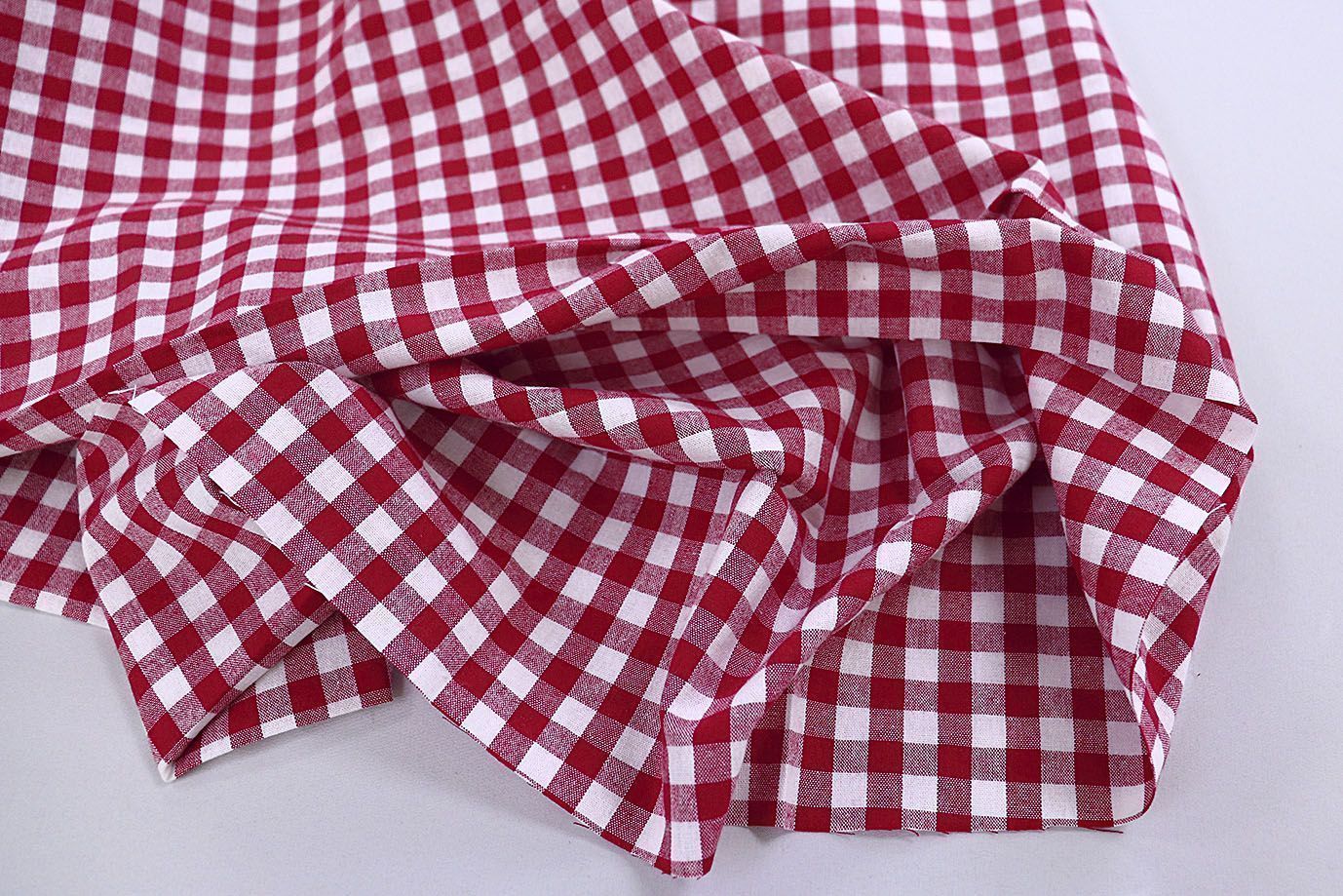 Хлопок принт/клетка красно-белая 1386-PY/C#1