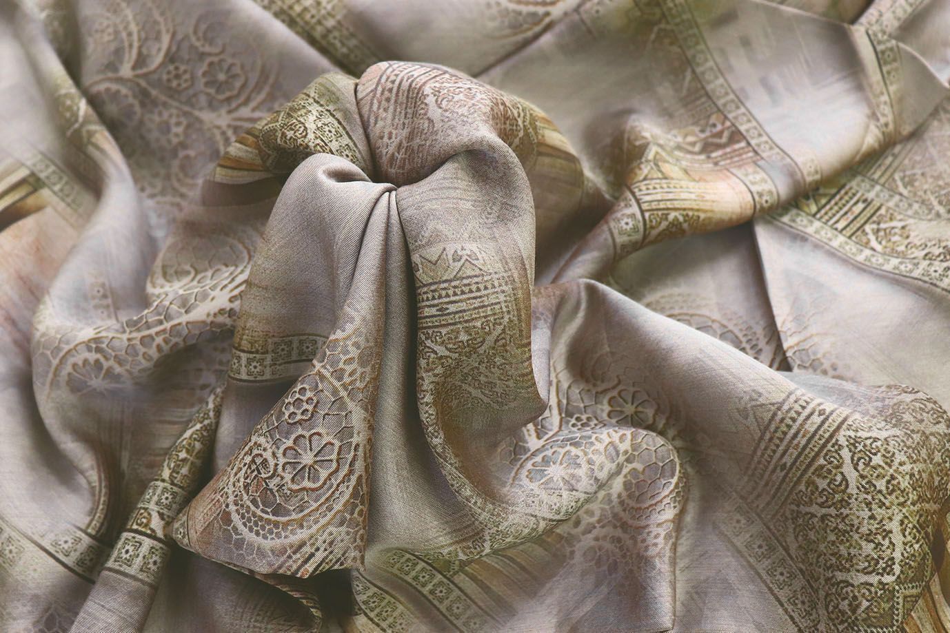 Сатин "Морокко" принт/серо-зеленый 3888-PY/D#3/C#2