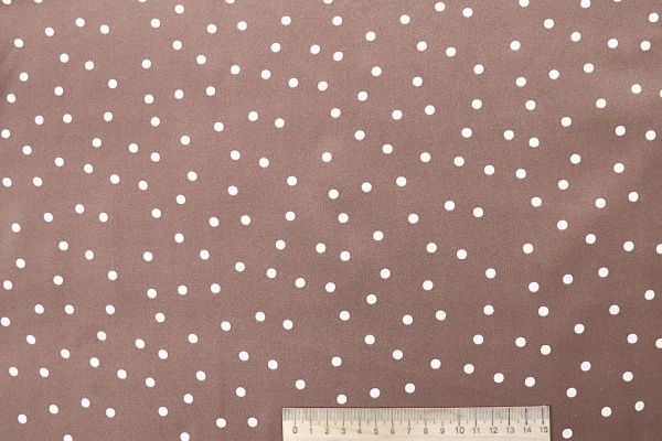 Шелк сатин принт/горох молочный на капучино 4102-PY/D#1/C#2