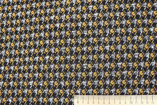 Трикотаж жаккард принт/желто-белый 3257-22-PY/D#14/C#2