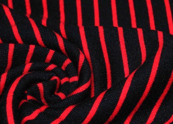 Трикотаж "Евроангора"/полоска черно-красная 2212/C2