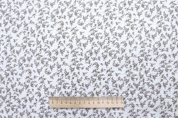 Муслин принт/ветки коричневые на белом 4017-PY/D#6