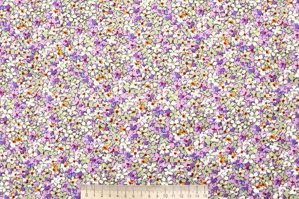 Штапель принт/цветы желто-бирюзовые 4203-PY/D#6/C#5 (12473)