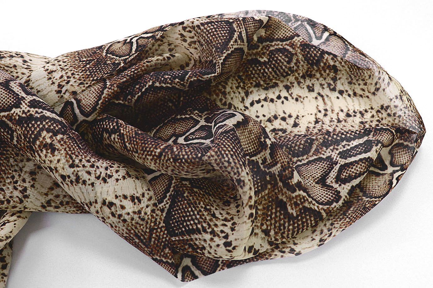 Органза принт/змея коричнево-бежевая 3890-PY/D#2/C#1