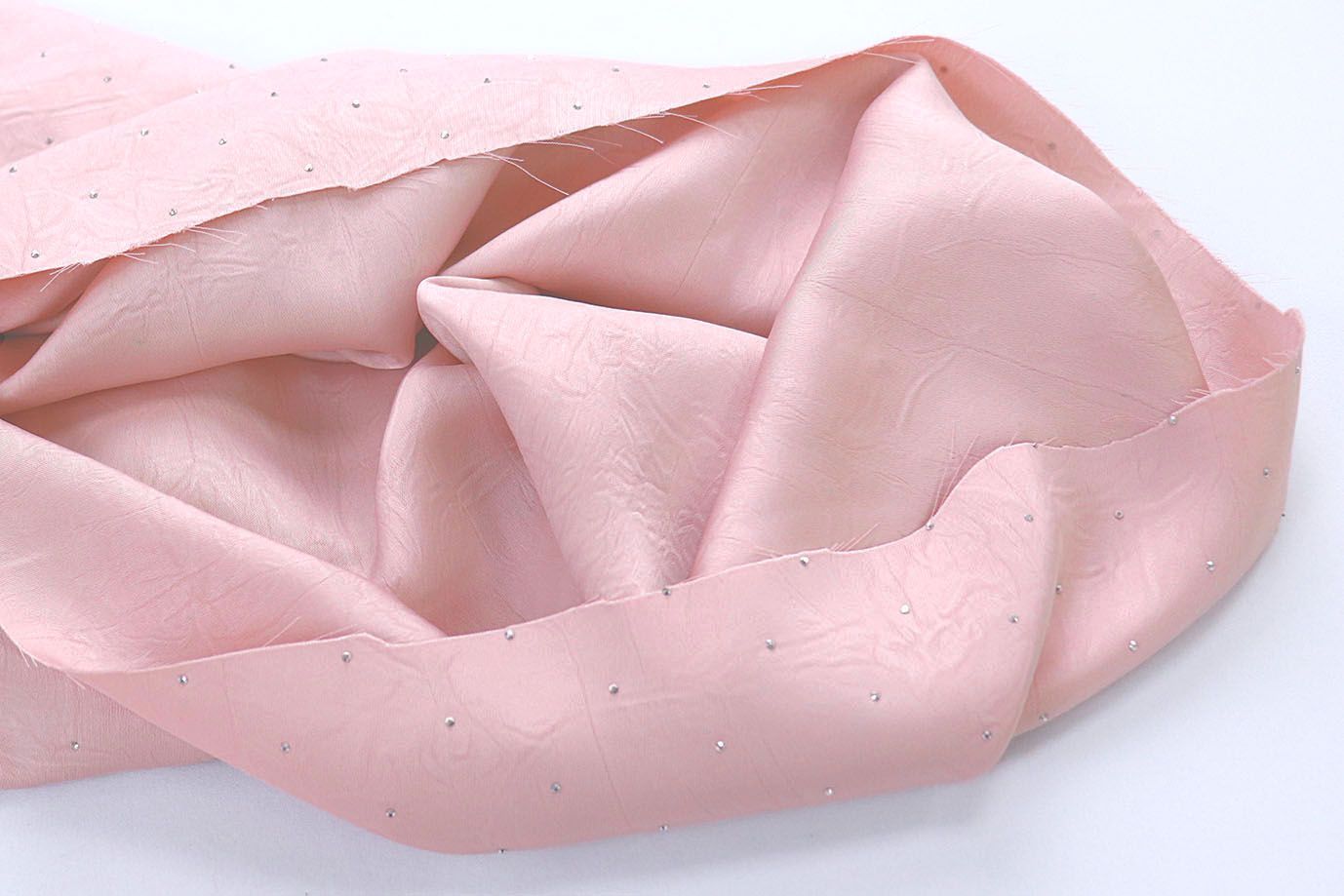 Сатин креш со стразами/розовый 12355/C#4