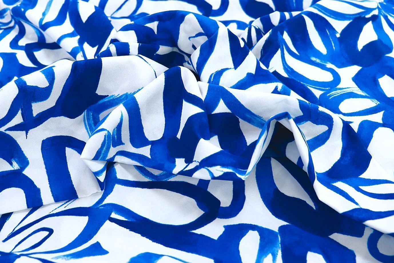 Хлопок "Поплин" принт/сине-белый 3848-PY/D#4/C#1