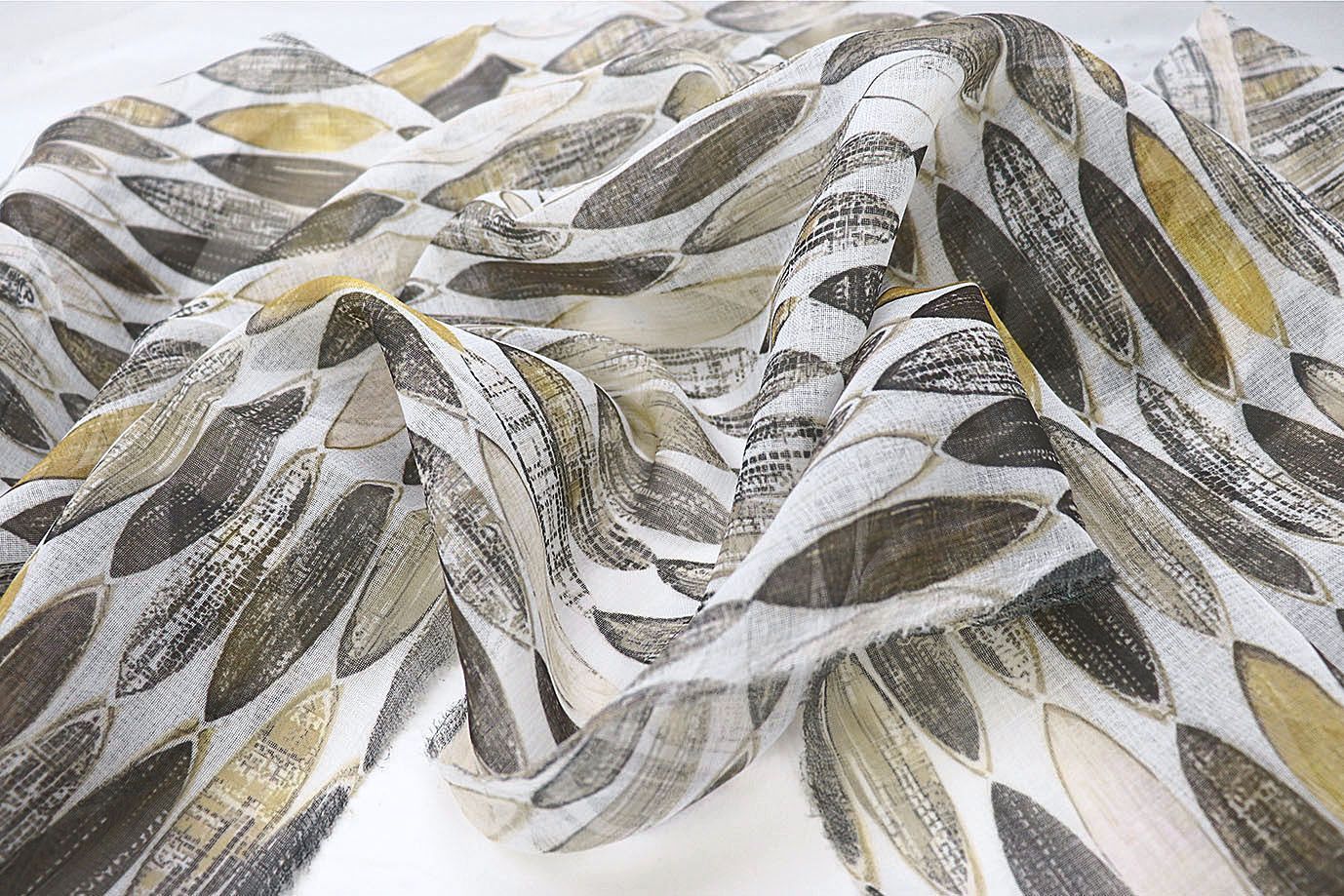 Тюль принт/желто-серый WBC23/C#19B