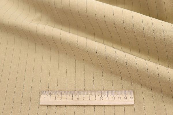 Костюмная ткань принт/полоска черная на горчичном 3965-PY/D#1/C#3