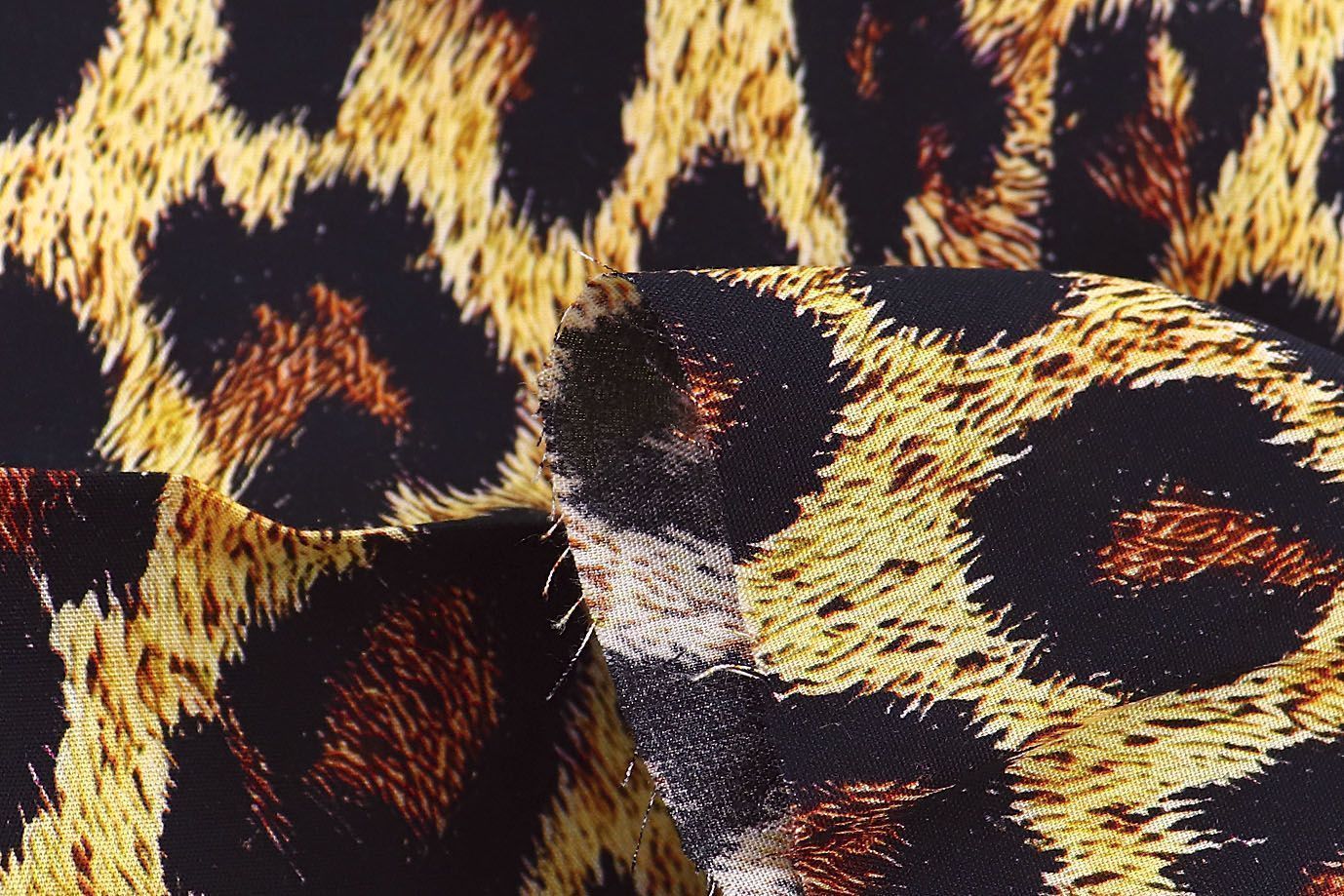 Штапель принт/леопард черно-коричневый на желтом 1375-PY/D#7/C#1