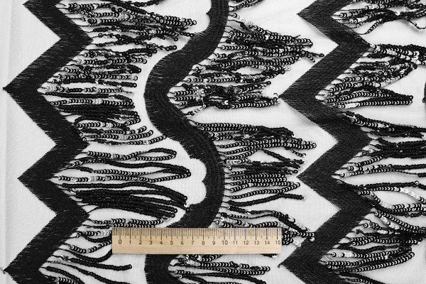 Сетка с пайетками/черный 2778-PY/D#19DY10145/С#1