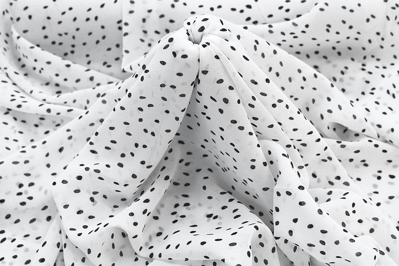 Шифон принт/черный на белом 3873-PY/D#6/C#1