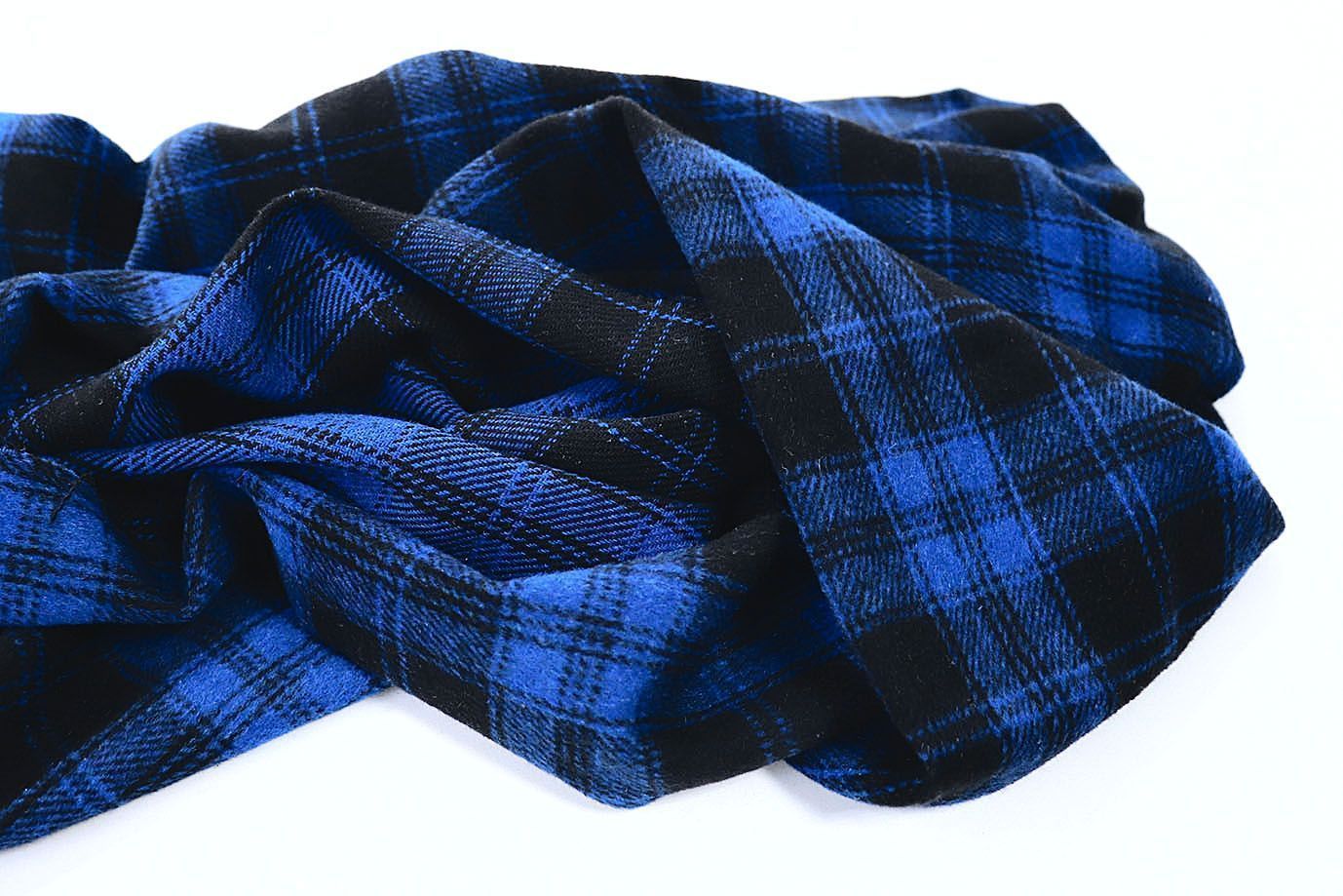 Пальтовая ткань принт/клетка черно-синяя AP210426031/D#908-Y8920/C#6