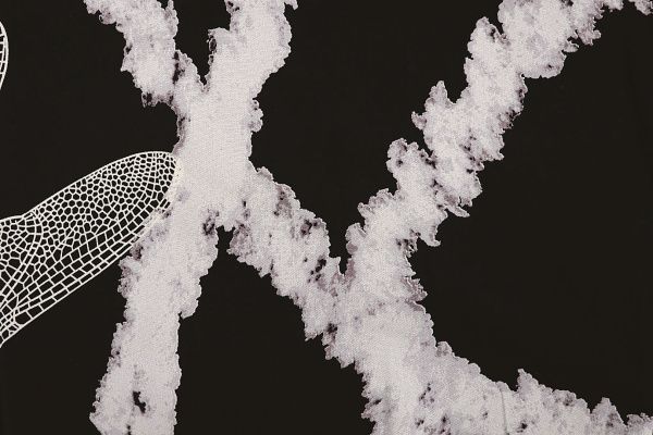 Штапель стрейч принт/стрекоза белая на черном 3704-PY/D#12/C#3