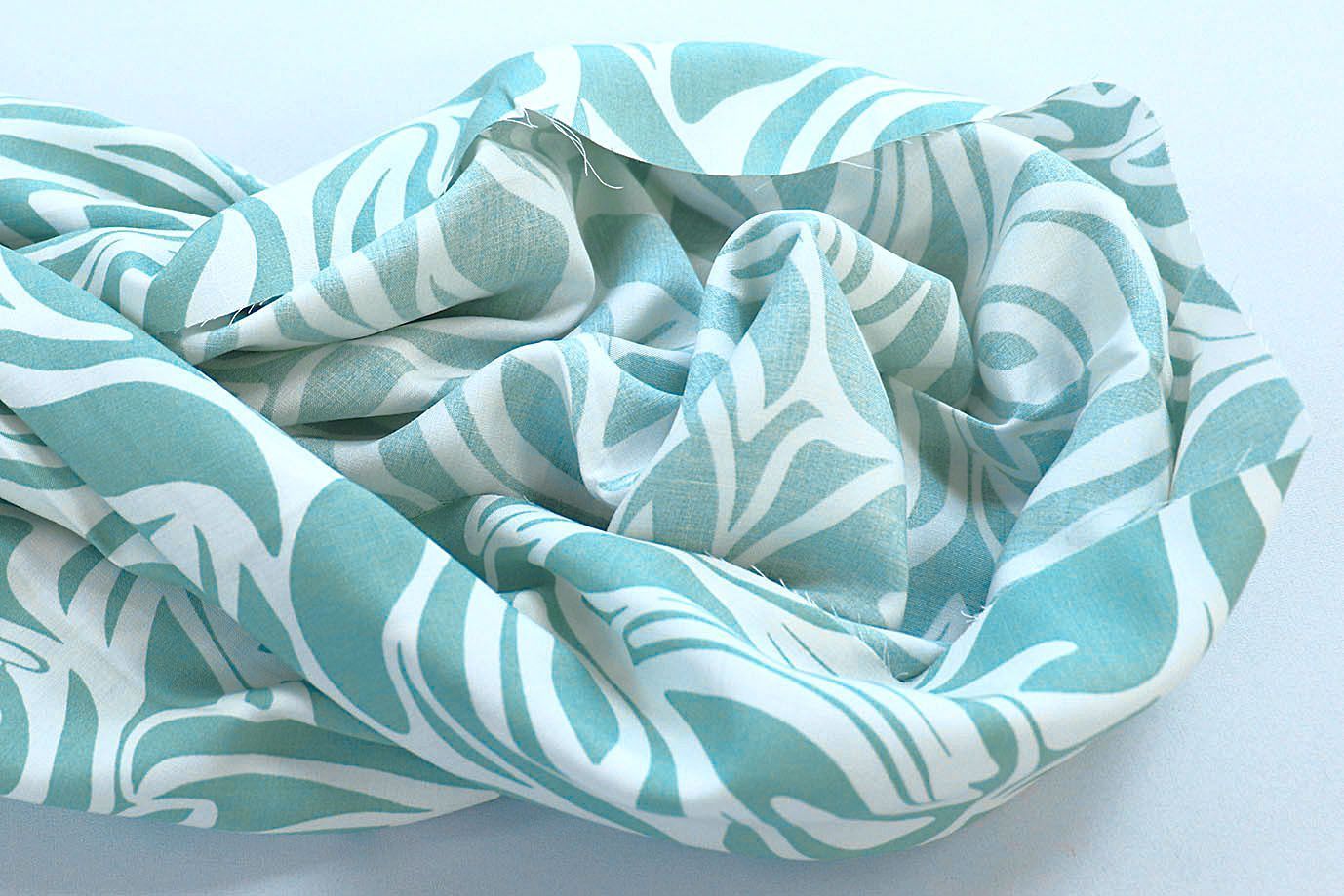 Штапель принт/бирюзовый на белом 3858-PY/D#3/C#3