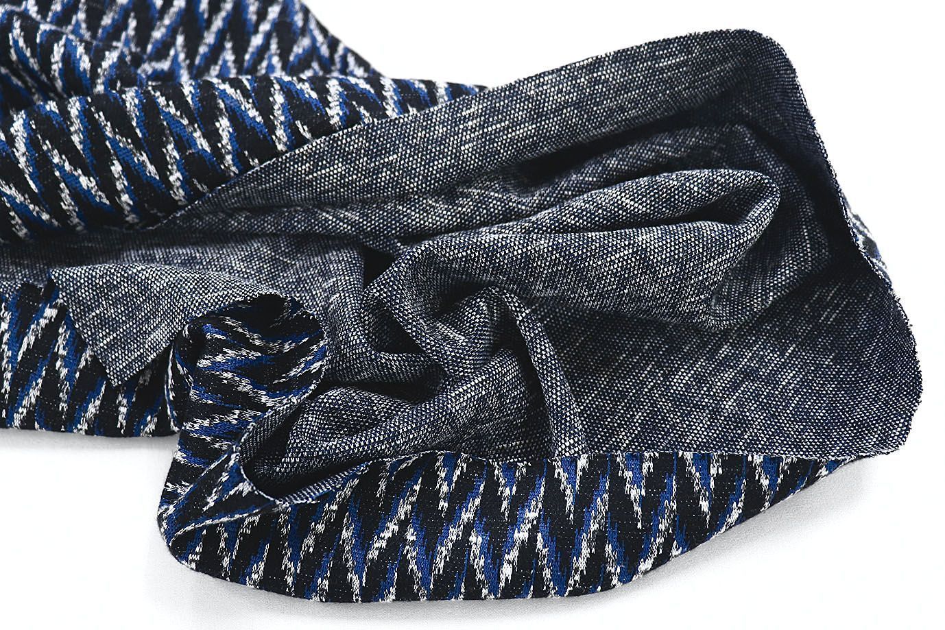 Трикотаж жаккард/черно-синий 2816-PY/D#2/C#2