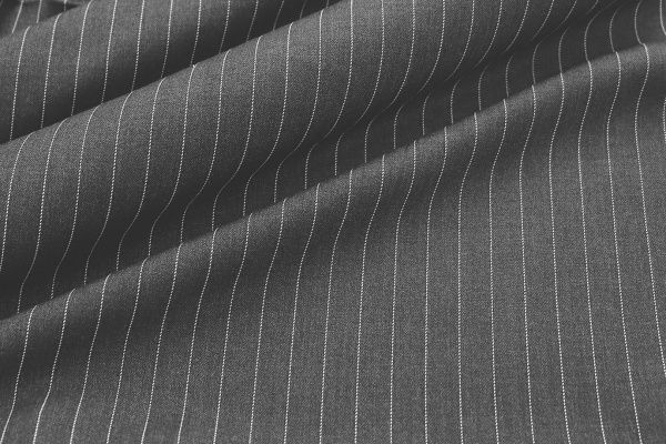 Костюмная ткань "Полоска" стрейч принт/темно-серо-белый 3961-PY/C#1