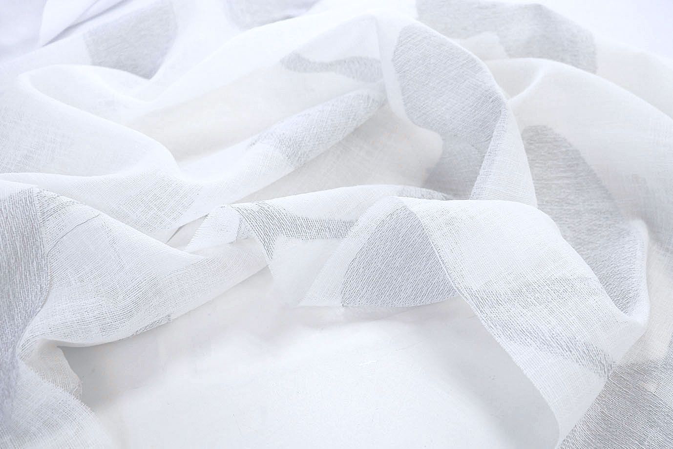 Тюль принт/серый на белом 1520-16/C#Grey