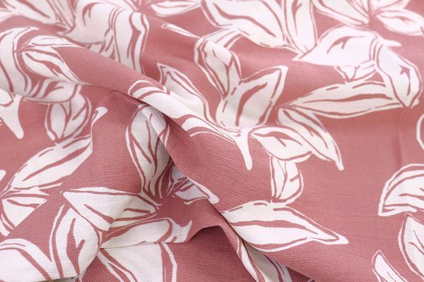 Лен БОХО принт/листья белые на персиковом 3815-PY/D#1/C#5