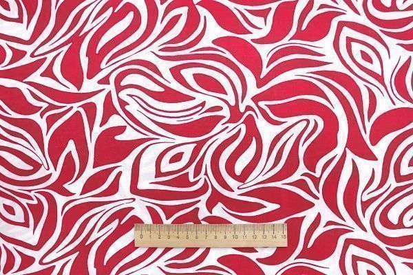 Штапель принт/красный на белом 3858-PY/D#3/C#5