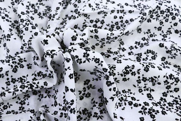 Штапель принт/цветы черные на белом 1382-PY/D#2/C#7