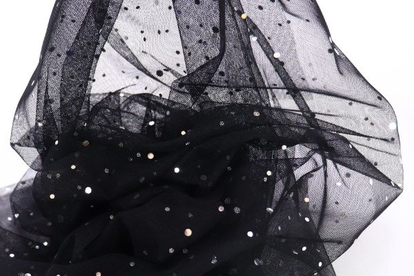 Сетка с пайетками/черный SS-26264/D#1/C#8 (ярд)