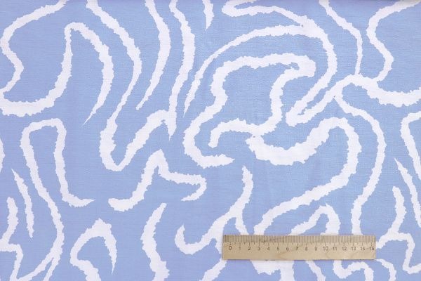 Лен БОХО принт/бело-синий 3857-PY/D#5/C#2