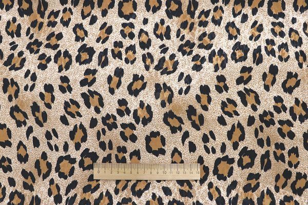 Сатин жаккард принт/леопард черно-коричневый 3850-PY/D#1/C#2