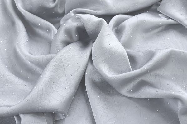 Сатин креш со стразами/серый 12355/C#2