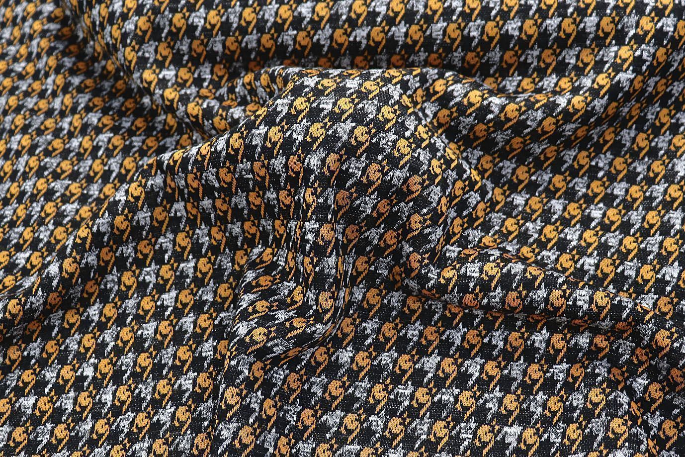 Трикотаж жаккард принт/желто-белый 3257-22-PY/D#14/C#2