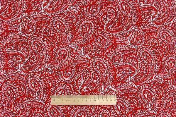 Штапель принт/узор белый на красном 1374-PY/D#26/C#5