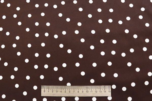 Шелк "Армани" принт/горох молочный на коричневом 4272-PY/D#1/C#2