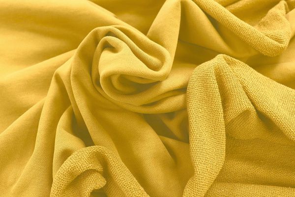 Трикотаж футер 3х нитка с петлей/желтый 0363/D#петля/C#желтый 15-1046TPX