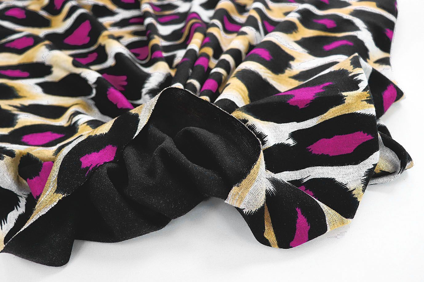 Трикотаж "Модал" принт/черно-малиновый на желтом 3561-PY/D#13/C#2