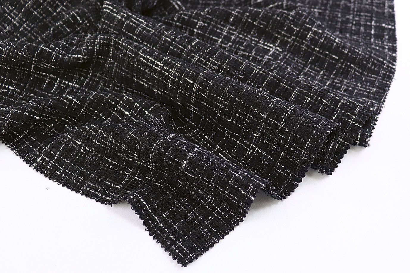 Твид "Шанель"/белый на черном AP230226020/D#1361-6515/C#6