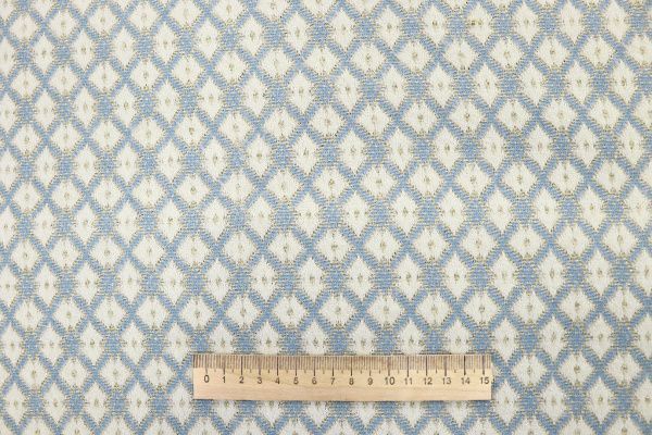 Трикотаж жаккард с люрексом принт/голубой на молочном 3976-PY/D#3/C#3