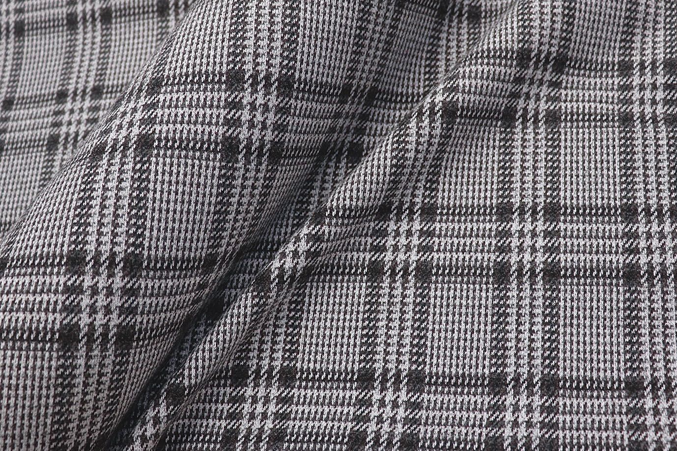 Трикотаж жаккард принт/клетка серая 3098/D#2/C#2