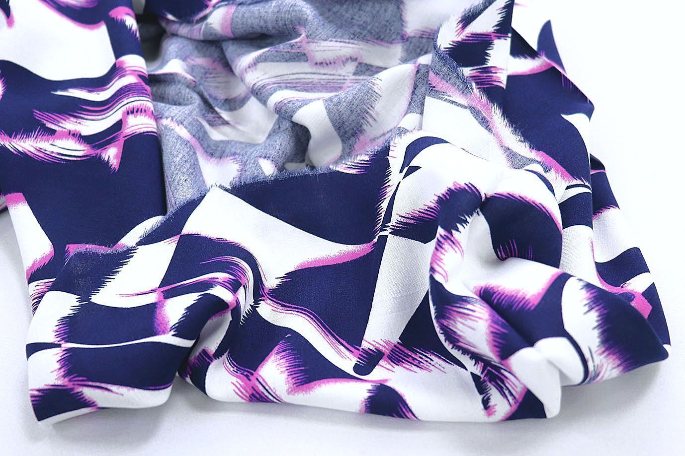 Штапель принт/темно-сине-белый 1374-PY/D#18/C#4