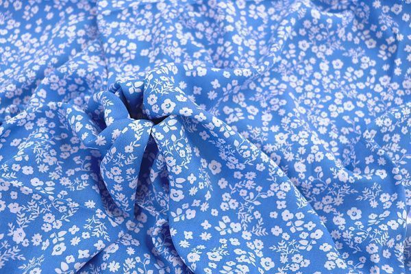 Штапель принт/цветы белые на синем 1382-PY/D#1/C#2