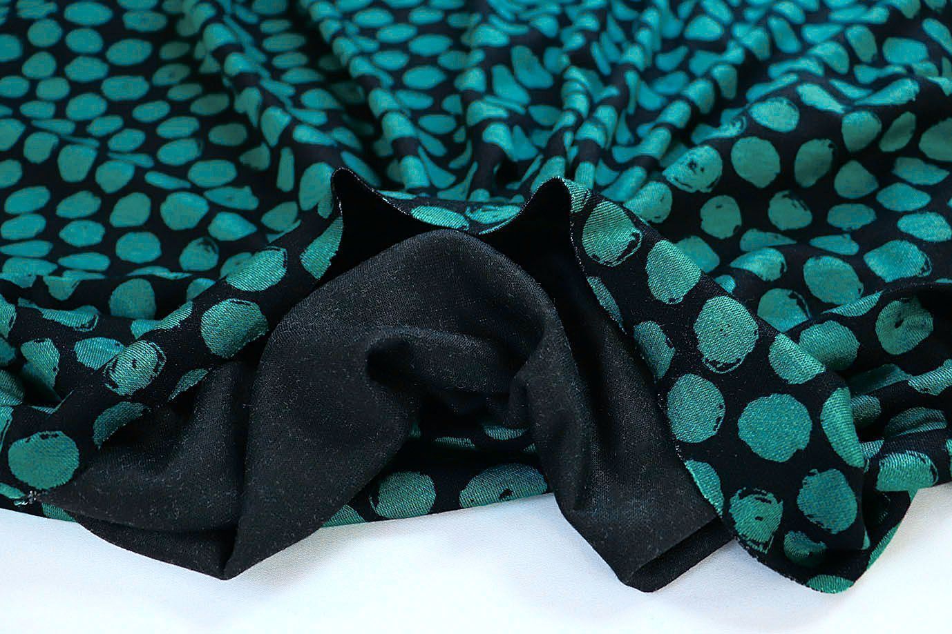 Трикотаж "Модал" принт/бирюзово-черный 3561-PY/D#1/C#2