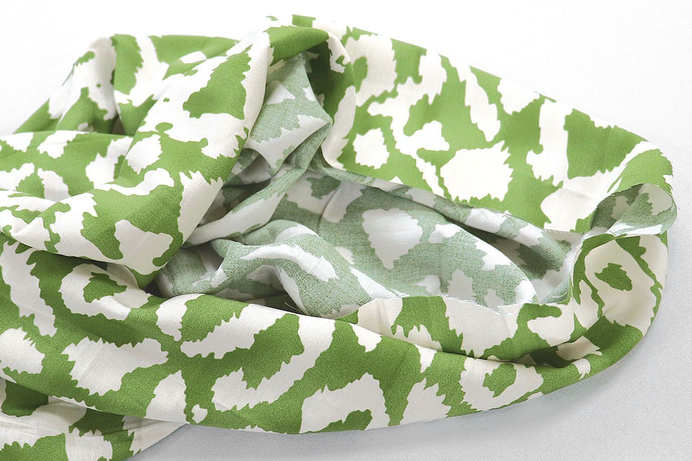 Штапель принт/зеленый на молочном 3858-PY/D#23/C#1 (11977)