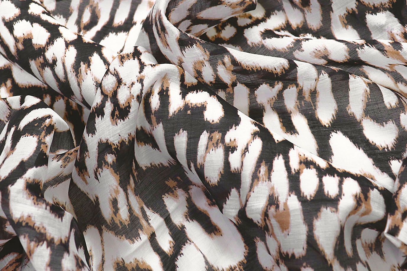 Органза принт/бело-бежевый на черном 3890-PY/D#3/C#1