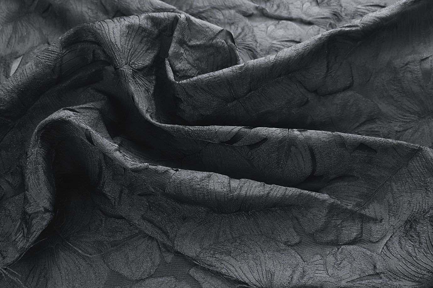 Костюмная ткань жаккард/черный 4052-PY/D#1/C#1