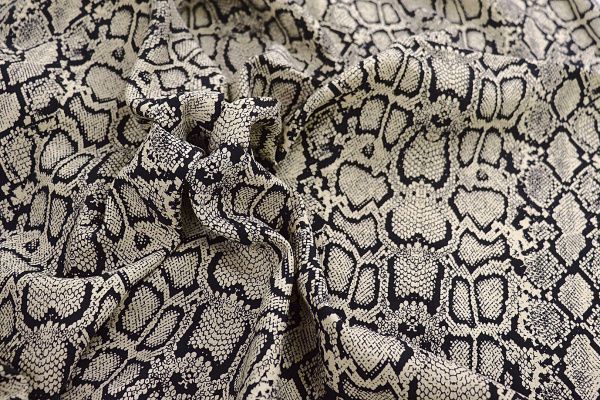 Лен N/R принт/змея черно-бежевая 3891-PY/D#10/C#2