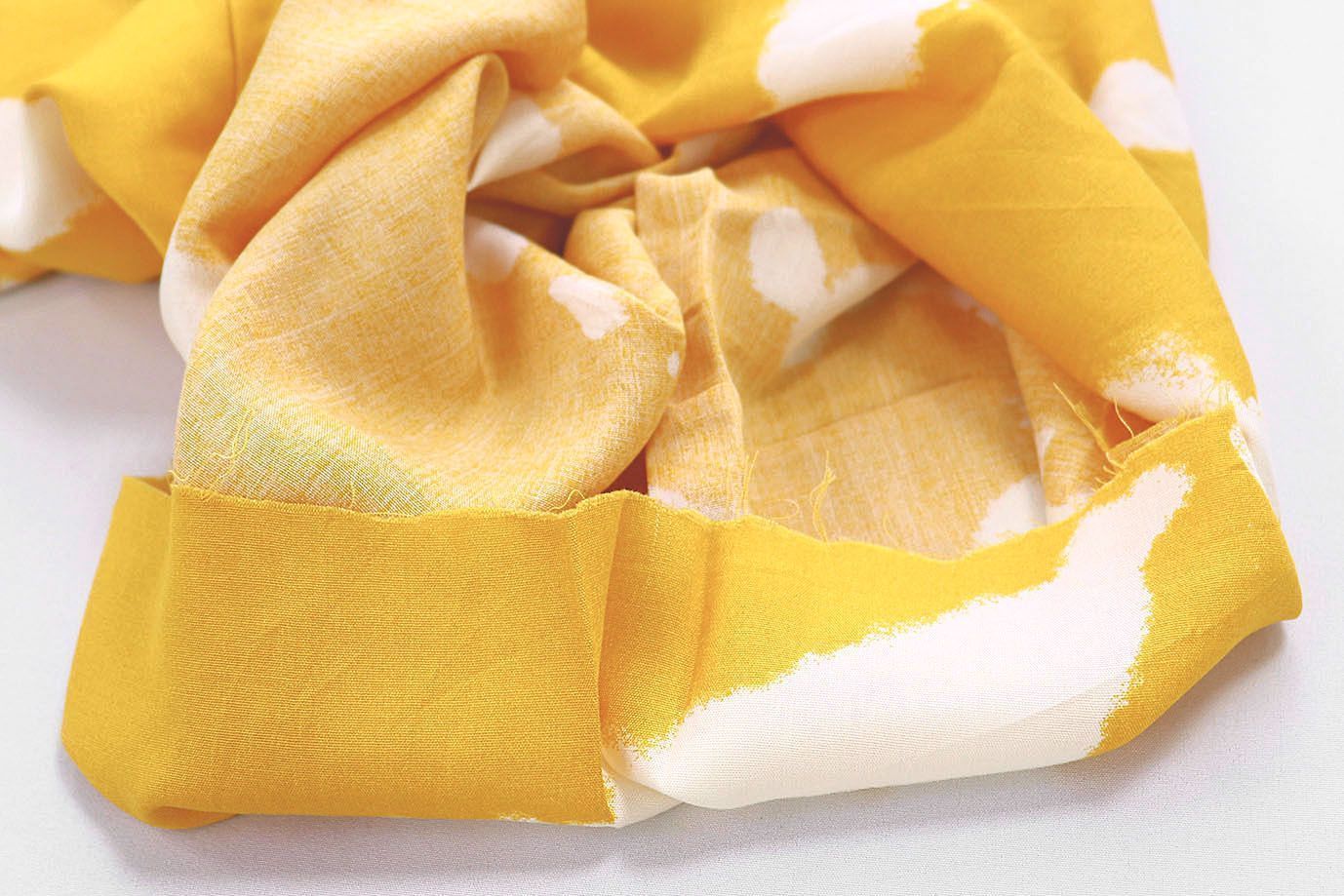 Штапель принт/белый на желтом 1374-PY/D#48/C#6