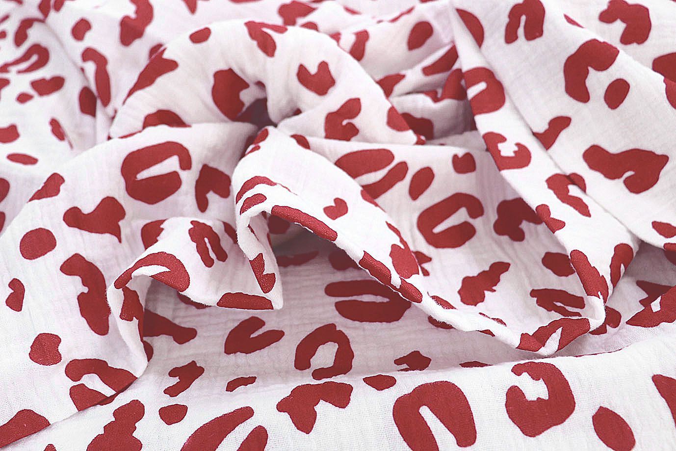 Муслин принт/красный на белом 1393-PY/D#5/C#1