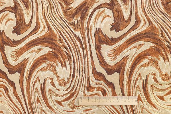 Штапель принт/бежево-оранжевый 3840-PY/D#3535/C#3